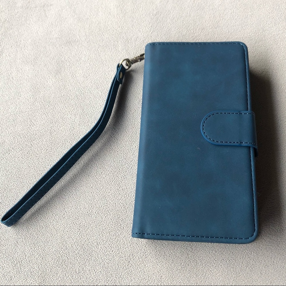 iPhone 12 / 12 Pro ~ Leather Wallet Phone Case ~ Blue ~ Brand New!